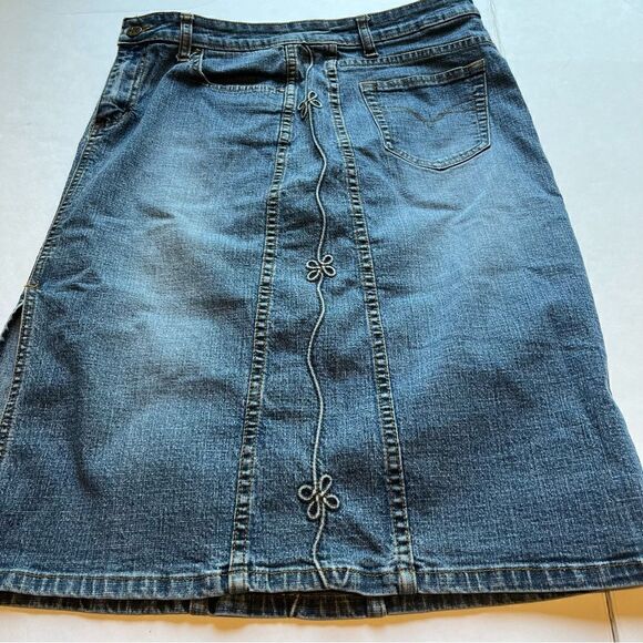 Women's Bubblegum Faded Blue Jean Pencil Skirt Size 12 - Picture 10 of 10